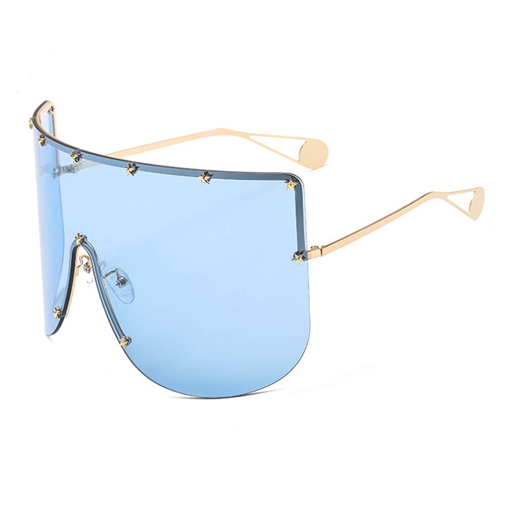 Armear Women's Oversized Shield Sunglasses with Futuristic Star Frame - UV Protection, Fashionable Face Mask for Outdoor Sports, Cycling, and Beach Activities