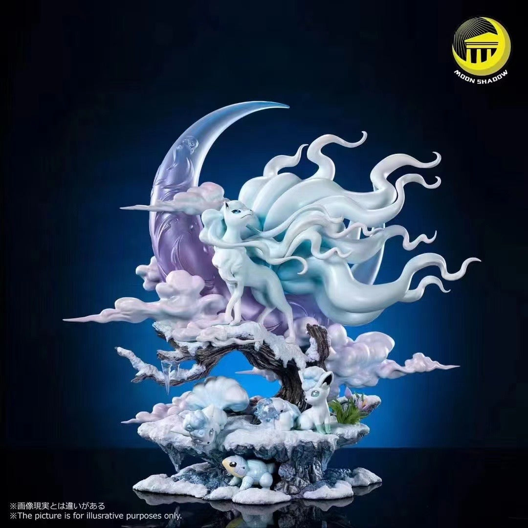 Moon Shadow Studio - Alolan Ninetales, Alolan Vulpix, Alolan Sandshrew & Snom Pokémon Figures - Perfect for Collectors, Gaming Battles & Anime Decor