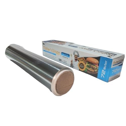 Premium Aluminum Foil Roll 72 Meters (11 Microns) - Heavy Duty Parchment & Food Wrapping Paper for Cooking, Baking, Meal Prep, BBQ, and Food Storage | Ideal for Kitchen, Restaurant & Catering Use