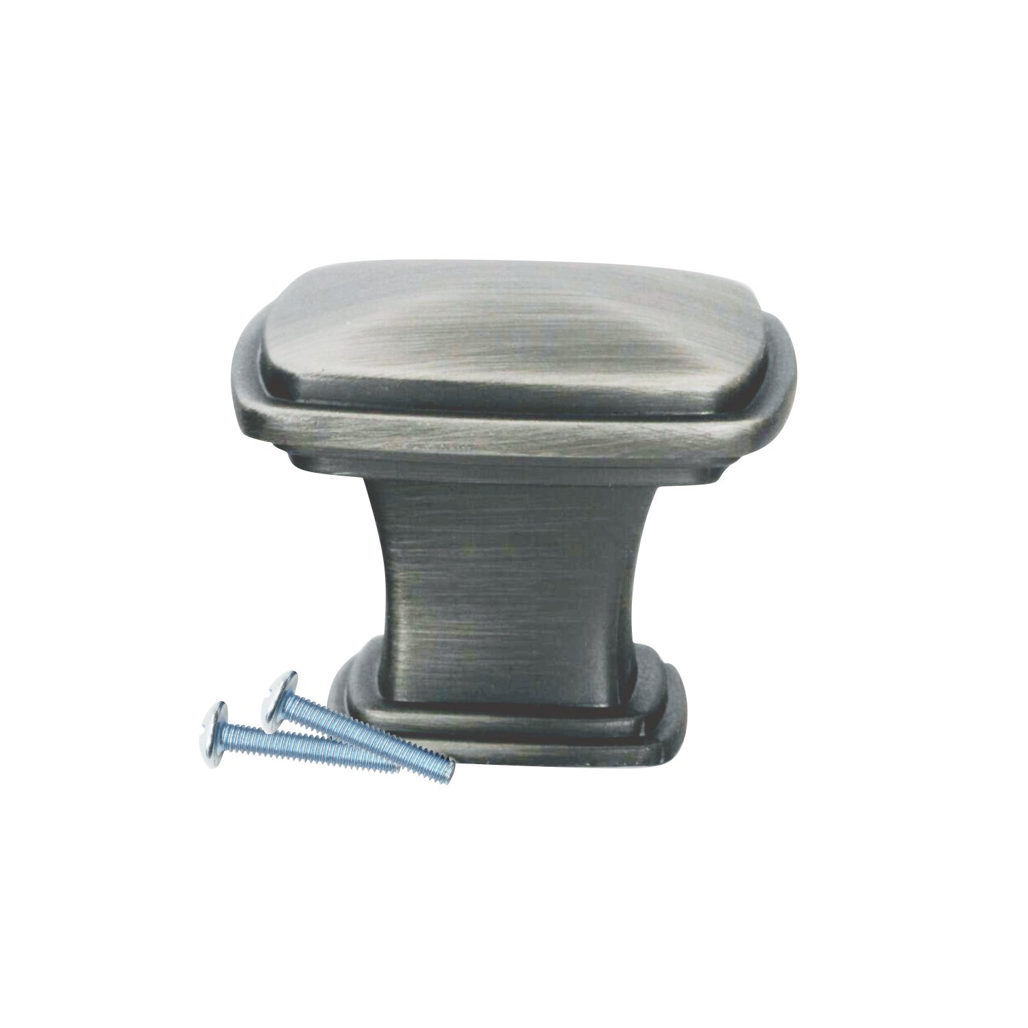 Antique Nickel Metal Drawer Knobs - Set of 2, 1-7/32