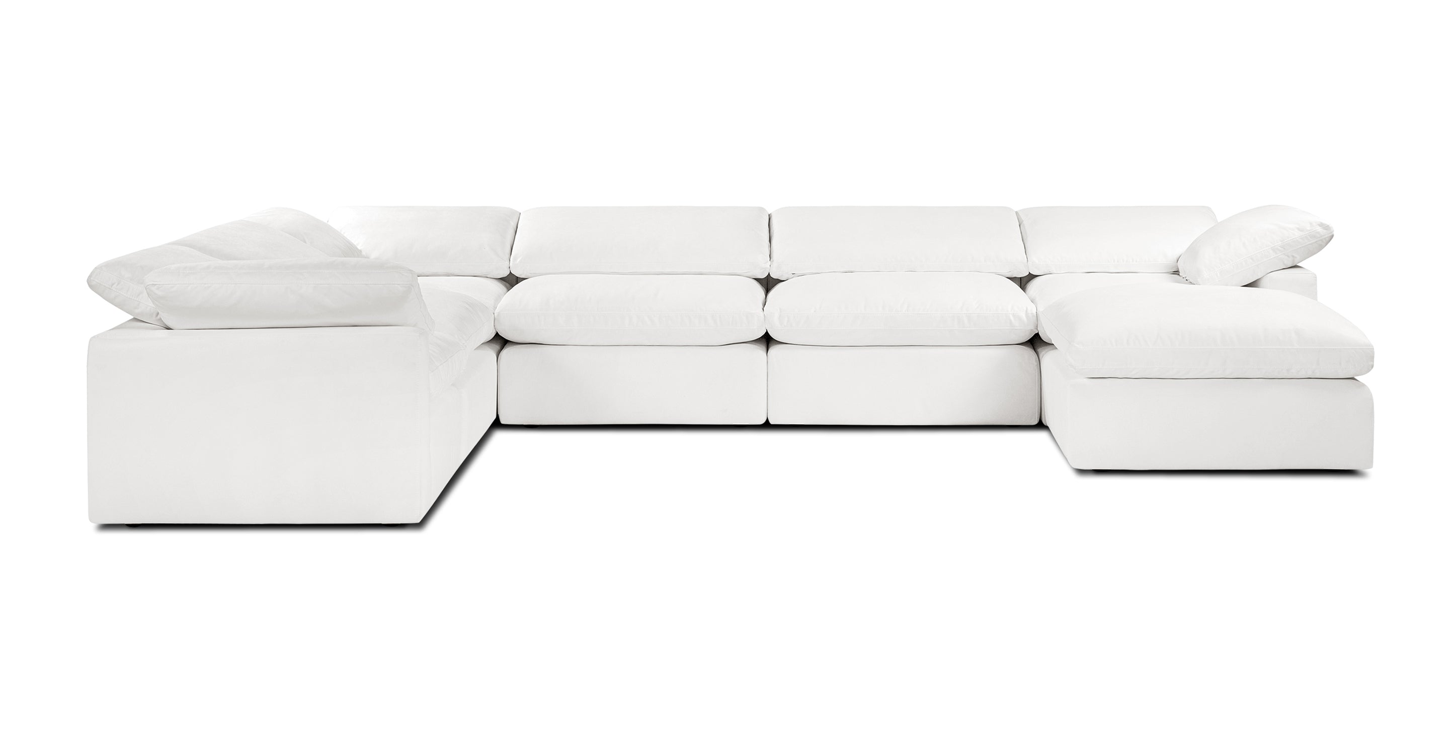 7-Seat Aspen Modular Sectional Sofa with Reversible Chaise - Modern L-Shaped Couch for Living Room, Family Room & Home Theater - Soft Fabric Upholstery & Sturdy Wood Frame