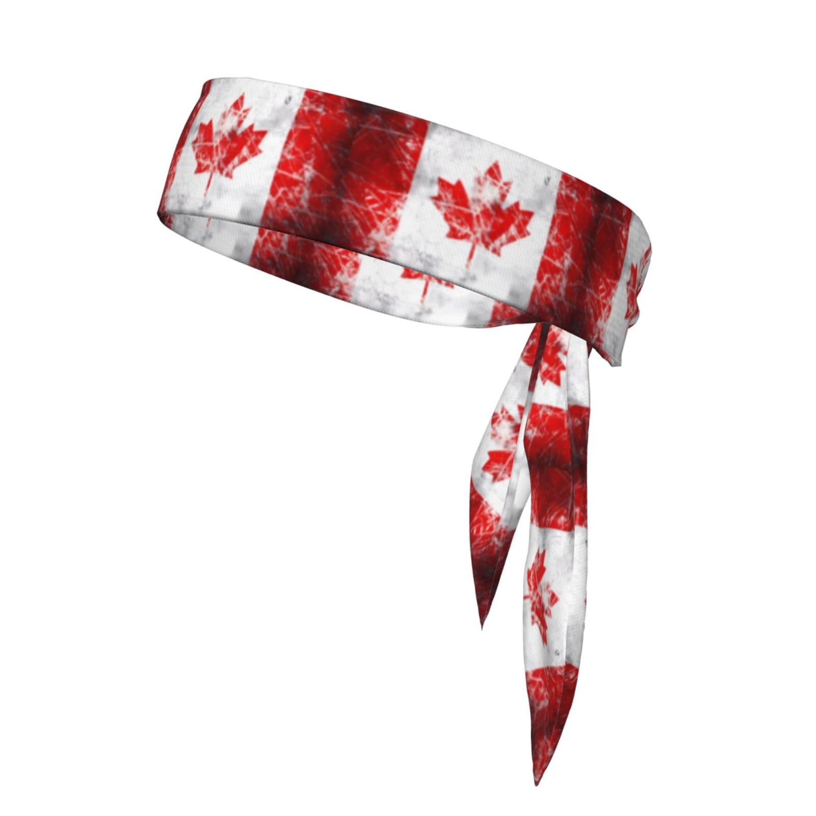MYGANN Retro Canada Flag Unisex Sports Bandana - Reversible Headband & Neck Scarf for Yoga, Fitness, Jogging, Running, Hiking & Outdoor Activities