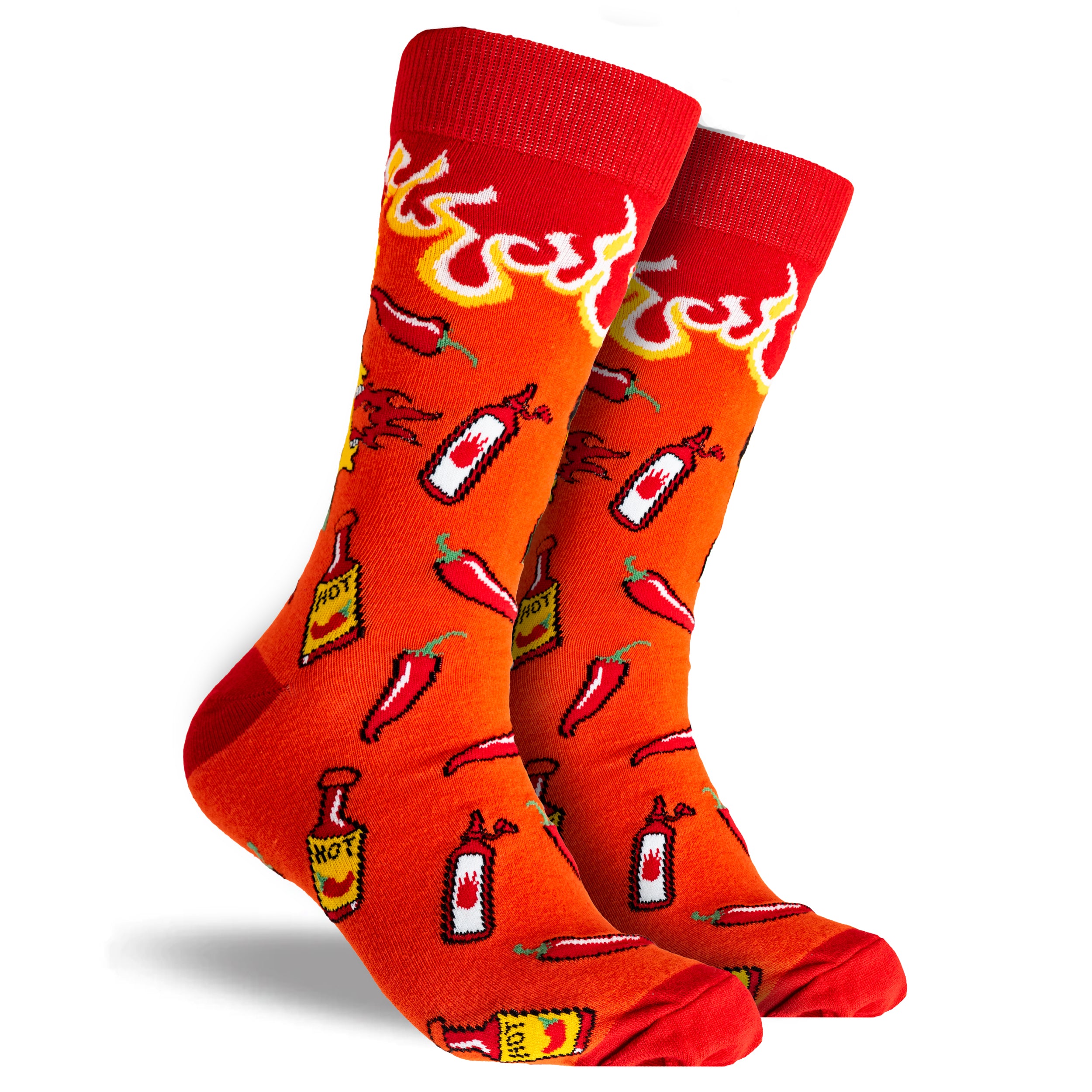 Men's Cotton Crew Socks 4-Pack Gift Box - Red | Comfortable & Breathable Athletic Socks for Running, Gym & Casual Wear
