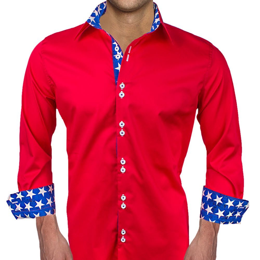 Stylish Patriotic Designer Dress Shirts for Men | Premium Quality Made in USA | Perfect for 4th of July, Memorial Day & Formal Events