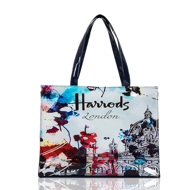 Eco-Friendly Women's Floral Tote Shopping Bag - Reusable Grocery Bag for Beach, Market & Daily Use