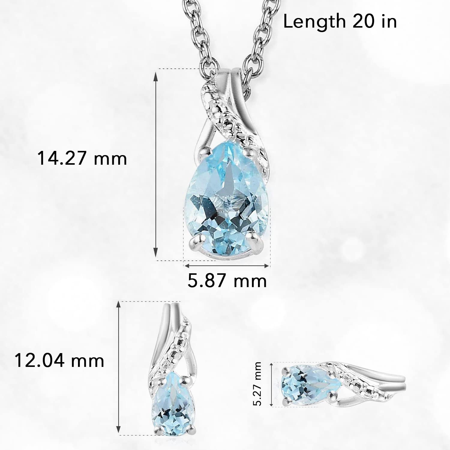 Shop LC Women's Teardrop Pendant Necklace & Dangle Earrings Set - 925 Sterling Silver Stainless Steel Jewelry for Wedding, Birthday Gifts | Elegant Costume Jewelry for Women, Perfect for Parties & Special Occasions