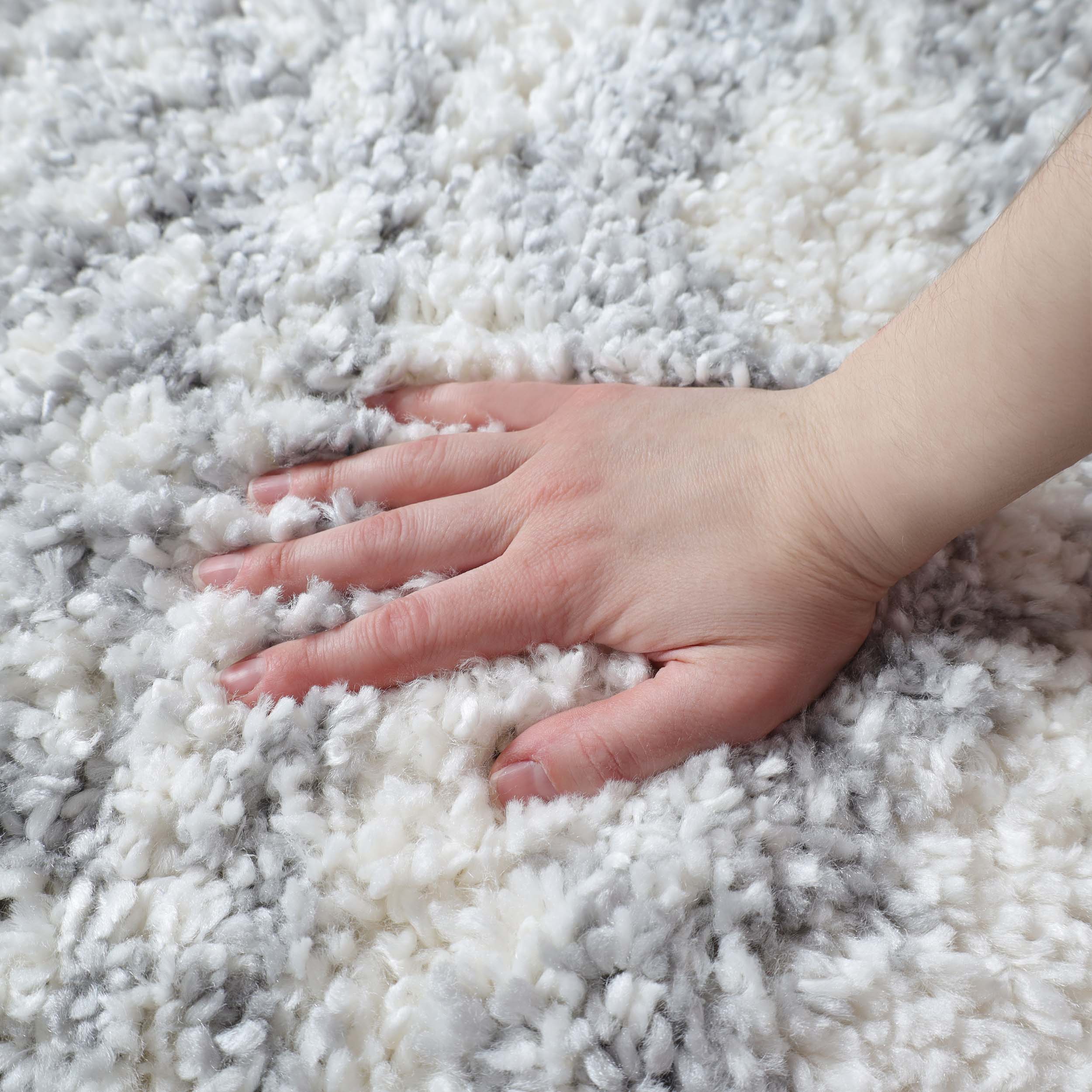 Rhea Geometric Bohemian Plush Shag Area Rug - Soft Non-Slip Indoor Floor Carpet for Living Room, Bedroom & Nursery | Modern Home Decor