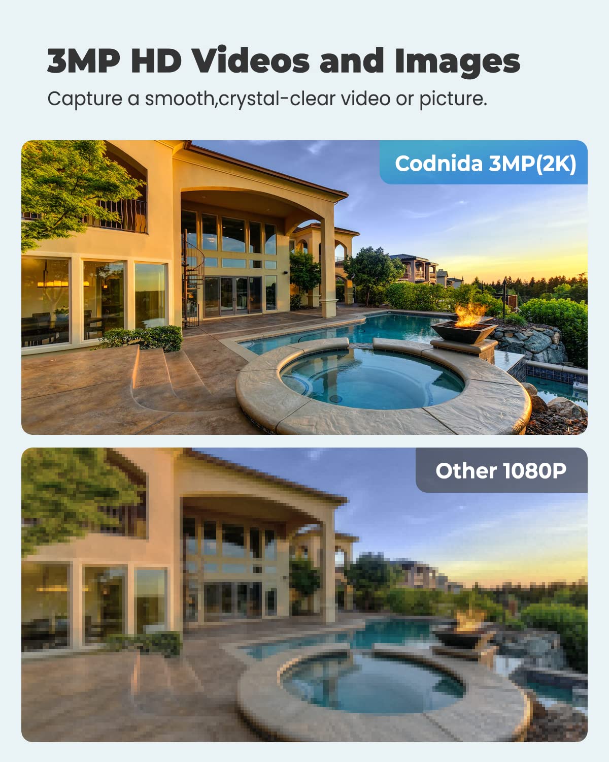 2K Solar Security Camera Wireless Outdoor - 3MP Battery Powered Surveillance Camera with Night Vision, PTZ Control, 2-Way Audio & Motion Detection - Alexa Compatible for Home Security & Property Monitoring (Ideal for Backyard, Garage & Driveway Protection)