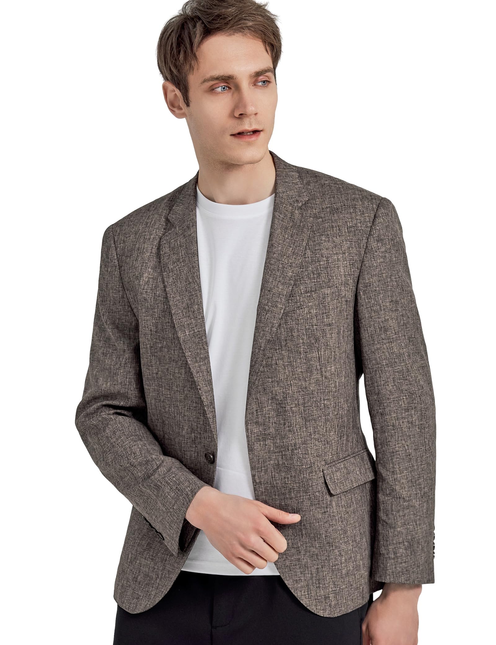 Alizeal Men's Casual Suit Jacket - Slim Fit One Button Blazer for Business & Formal Wear - Perfect for Office, Weddings & Special Occasions