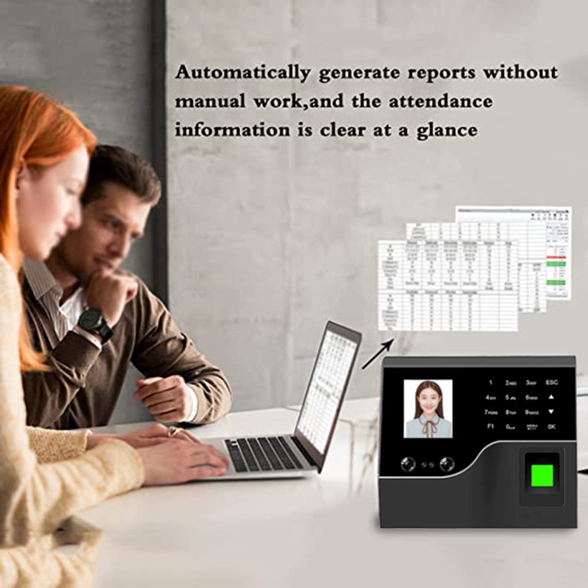 Employee Time Clock Machine with Face Recognition & Fingerprint - Punch in/Out System for Small Business | Ideal for Office Attendance Tracking & Workforce Management