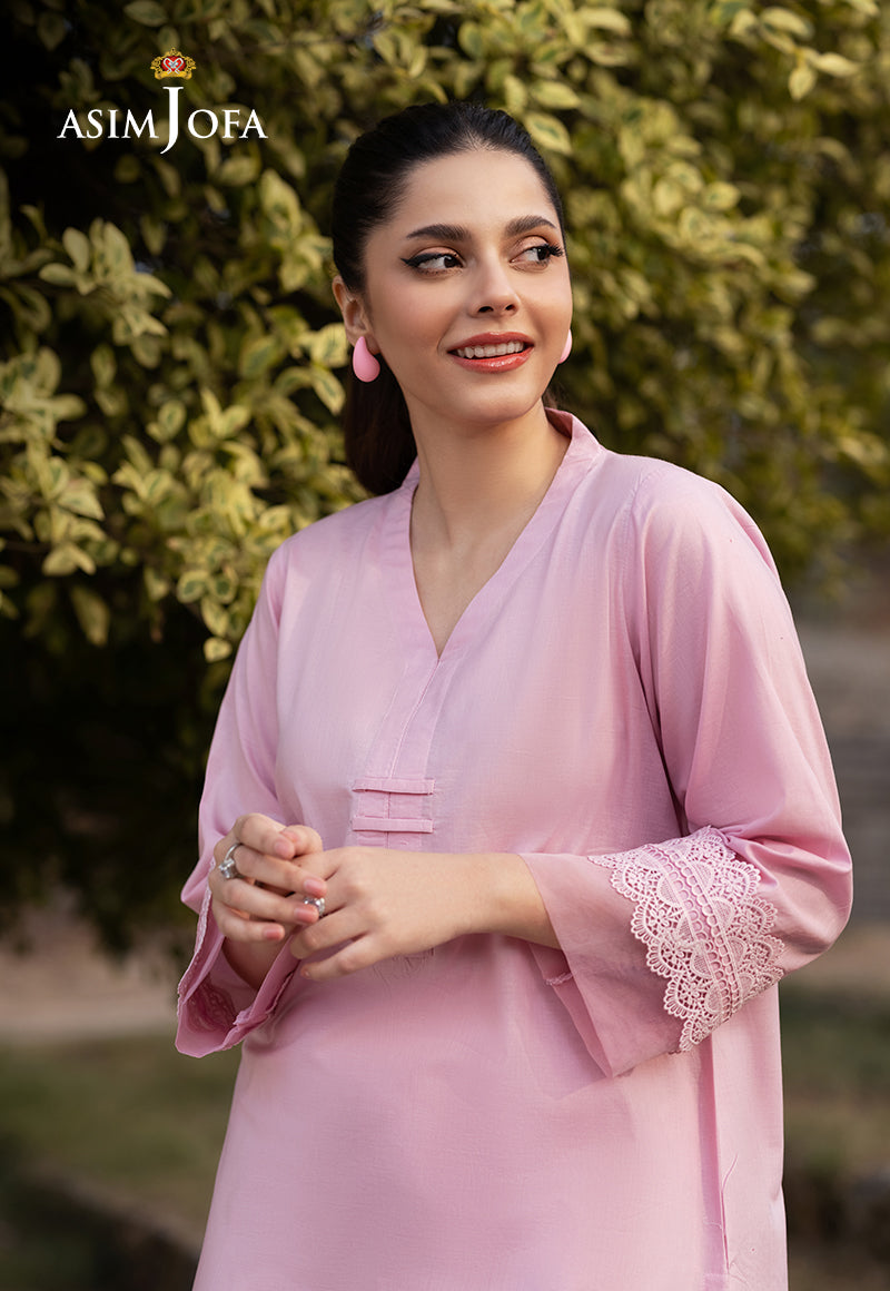 Asim Jofa Cambric Pink Stitched Suit for Women - Elegant Formal Wear for Weddings, Parties & Office Events