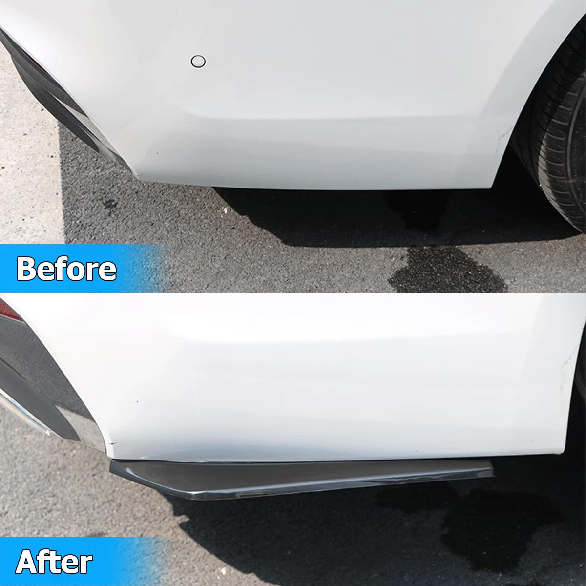 Mandark 2PCS Universal Car Rear Bumper Diffuser Spoiler Lip - Anti-Scratch Protection for Rear & Front Bumper, Side Skirt Splitter Body Kit (Black) | Enhances Vehicle Aerodynamics & Style for Sedans, Coupes, and Sports Cars