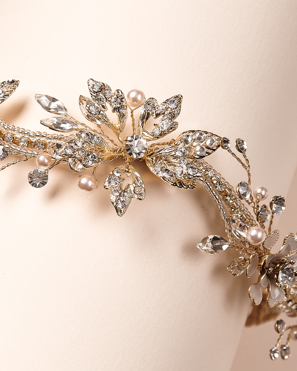 Elena Floral & Crystal Hair Vine - Elegant Bridal Hair Accessory for Weddings, Prom, and Special Occasions
