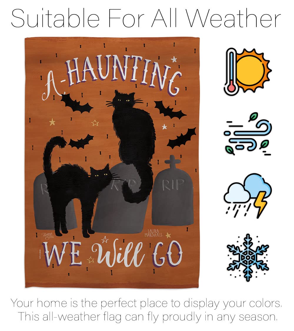 Haunting We Go Halloween House Flag 28x40