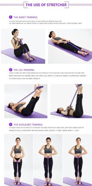 Premium Portable Fitness Resistance Band with Pedal - Adjustable Exercise Bands for Home Workouts, Strength Training, Yoga & Physical Therapy - Perfect for Gym, Travel & Rehabilitation
