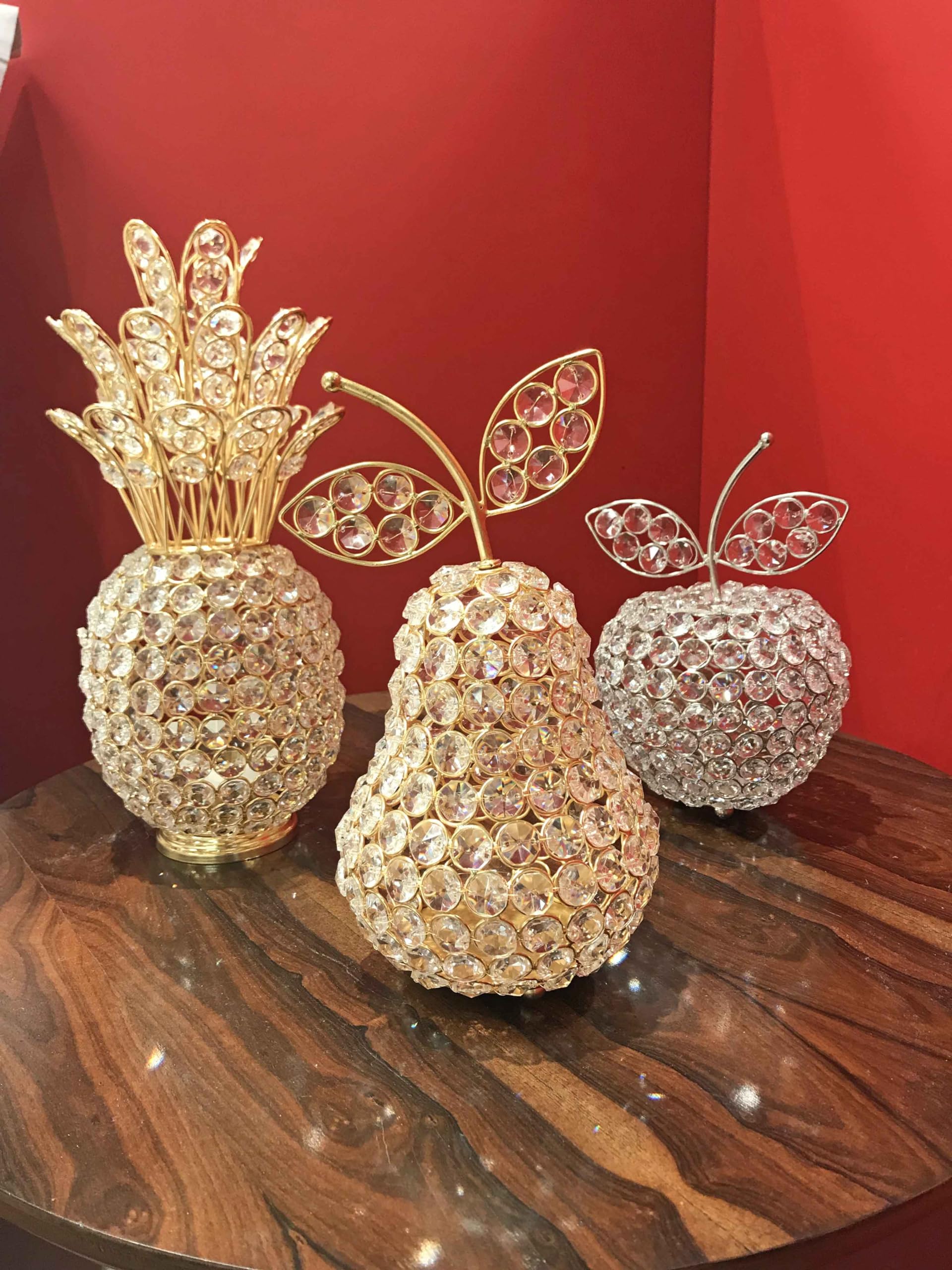 Crystal Gold Pineapple Decor - 12.5
