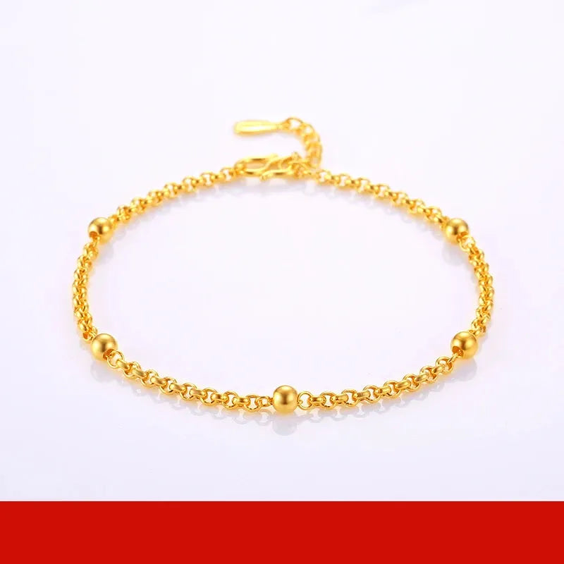 24K Pure Gold Bracelet - 999 Solid Real Gold Bangle for Women, Elegant & Romantic Classic Jewelry Gift for Anniversary, Valentine's Day & Special Occasions