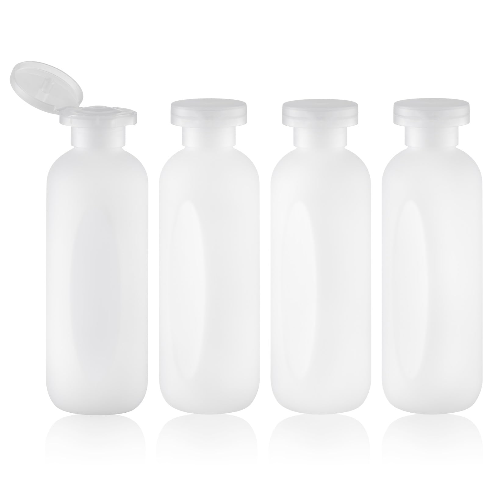 6.7oz (200ml) Clear Travel Shampoo Bottles - 4 Pack Empty Plastic Squeeze Bottles with Flip Top Cap | Leak-Proof Toiletry Containers for Shampoo, Conditioner, Lotion & Liquid Soap | Perfect for Travel, Gym, Camping & Home Use