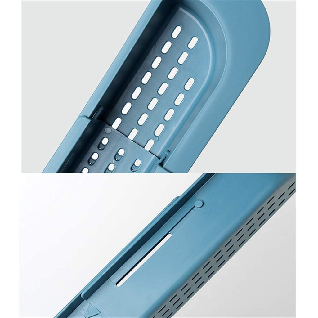 Expandable Plastic Sink Shelf - Telescopic Kitchen Drying Rack with Sponge Holder & Soap Drainer | Space-Saving Sink Organizer for Dishes, Utensils, Brushes | Perfect for Small Kitchens, Apartments, RVs