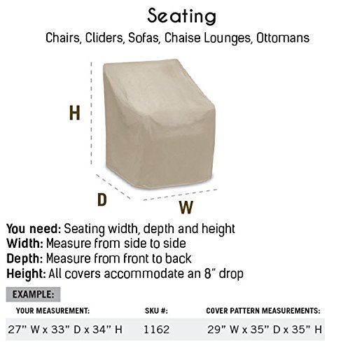 Weatherproof Wicker Chair Cover - Large Gray Outdoor Furniture Protector (1120) - Perfect for Patio, Garden & Deck Chairs All-Season Protection