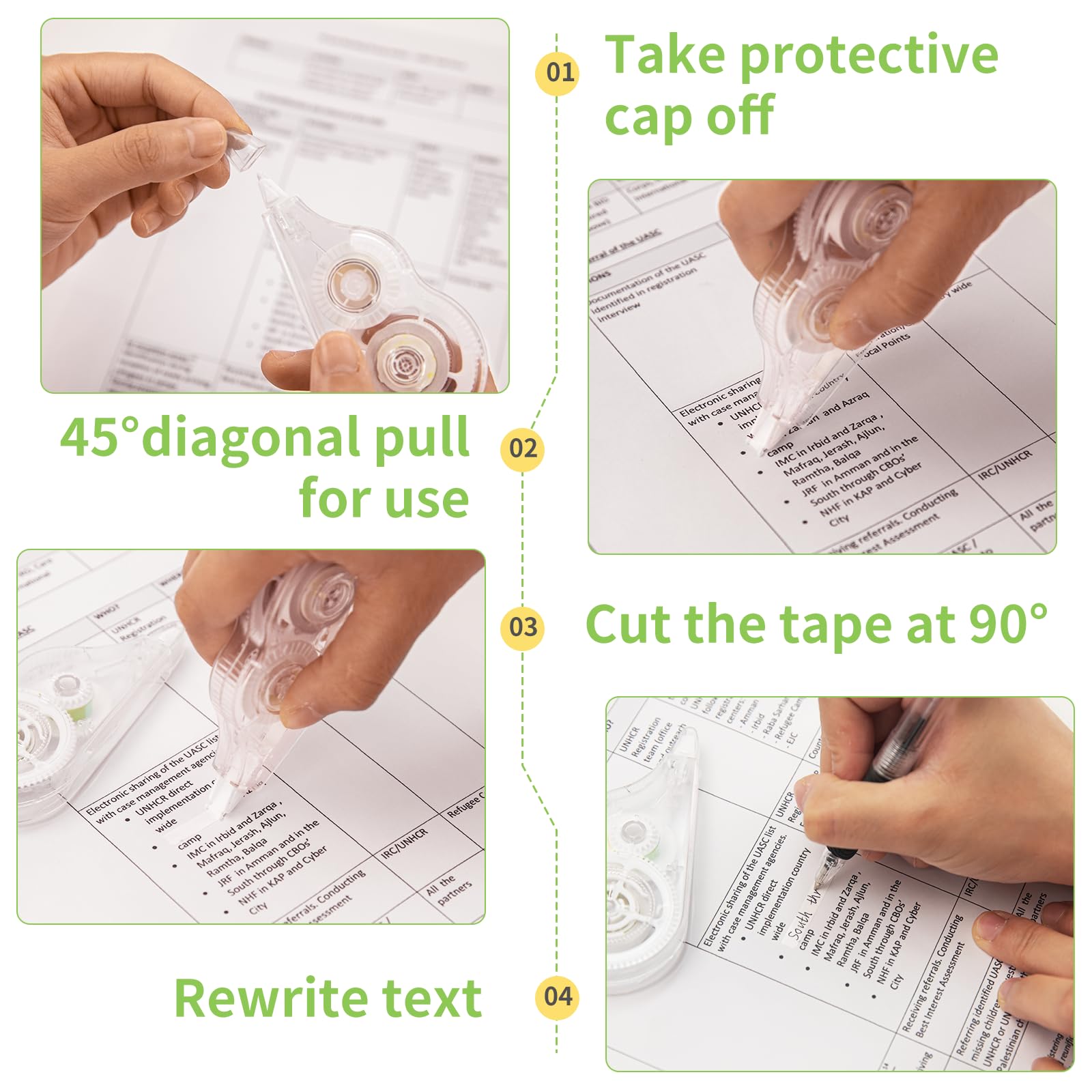 24 Pcs Transparent Correction Tape, 236 Inch Bulk Pack - Tear-Resistant White Out Tape for School, Office, Note Taking & Journaling (0.2 Inch Width) - Perfect for Homework, Office Work & Craft Projects