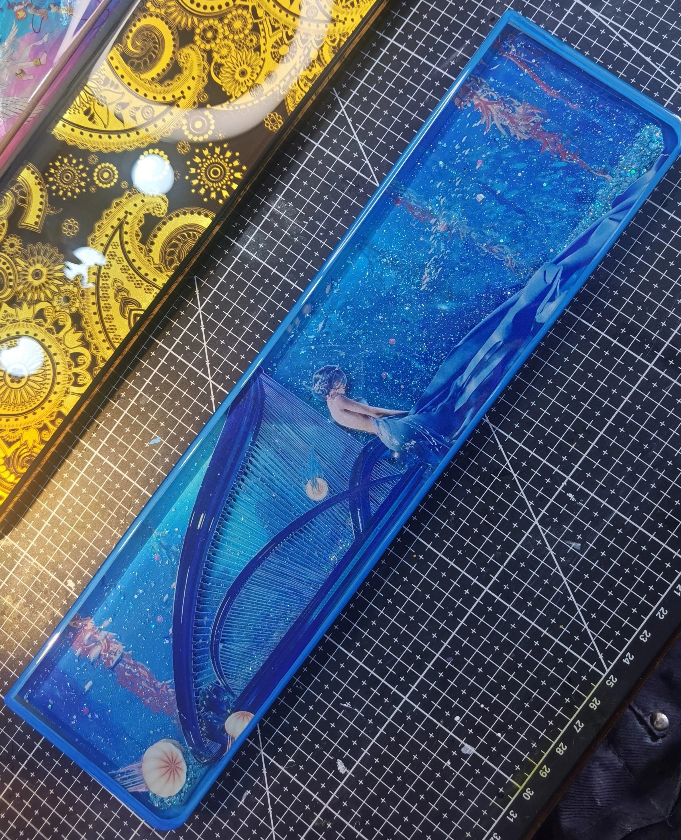 Ghost Blade Series Fully Hand-Painted Resin Keyboard Wrist Rest - Ergonomic Palm Support for Gaming & Typing Comfort - Perfect for Mechanical Keyboards & Office Workstations