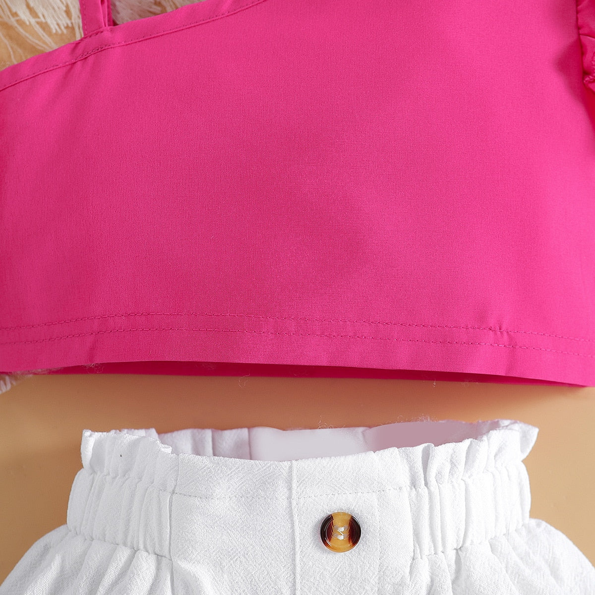 **Barbie Kawaii Soft Summer Outfit for Girls - Y2K Fashion Suspender Top & Loose Shorts Set, Cute All-Match Short Sleeve Clothes for Playdates, Beach & Casual Wear**