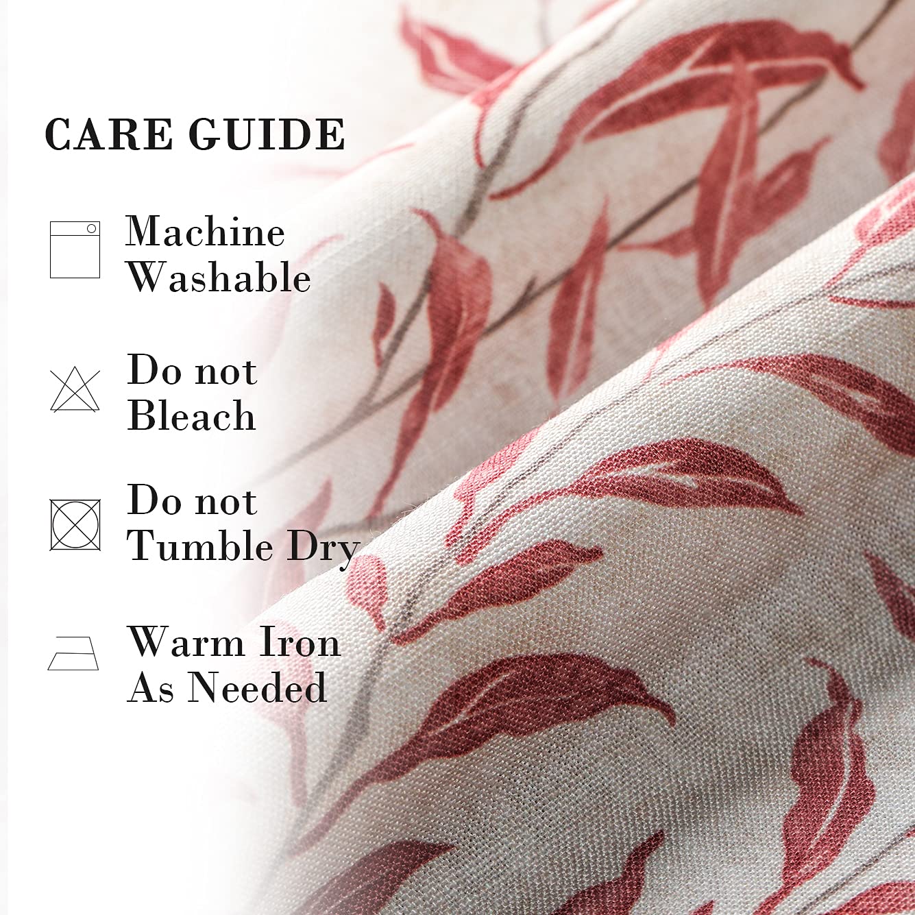 VOGOL 36 Inch Kitchen Curtains Set of 2 - Red Cafe Tier Half Curtains with Rod Pocket for Windows (30x36 Inch) - Perfect for Kitchen, Living Room, Bedroom & Porch Decor