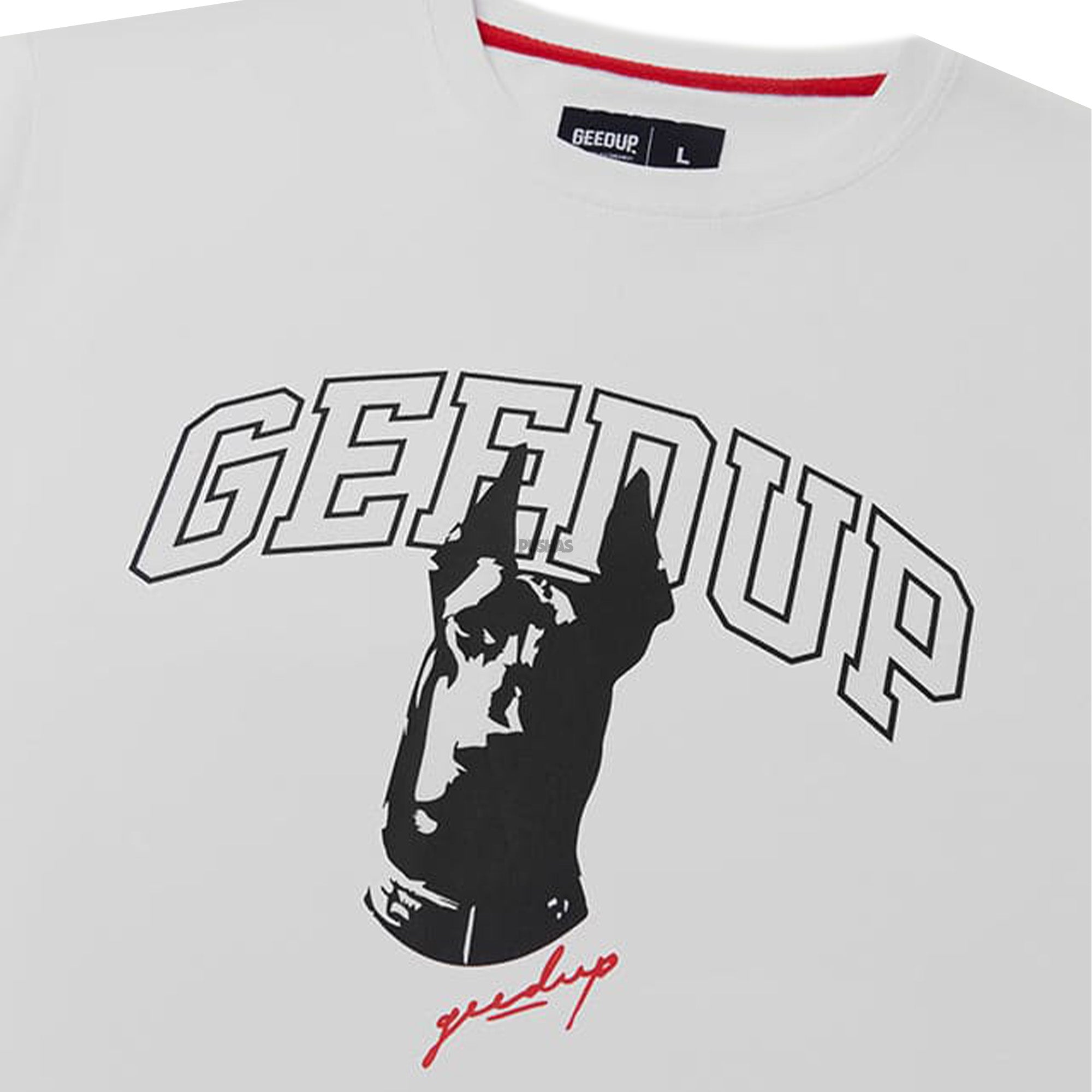 Geedup Doberman Graphic T-Shirt for Men - White Cotton Crewneck Tee (2024) - Casual Streetwear & Dog Lover Outfit