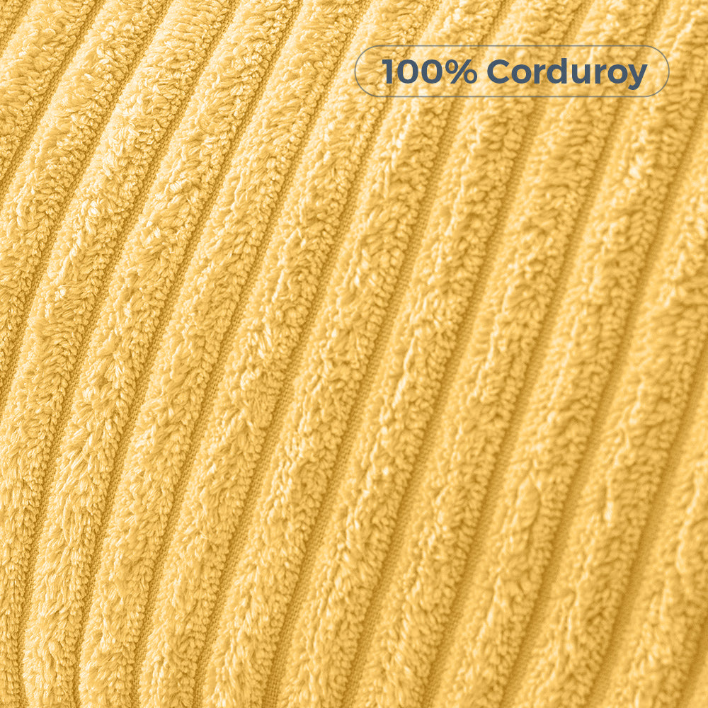 MAXYOYO Kids Bean Bag Chair - Soft Corduroy Bean Bag Couch with Armrests for Children's Room, Nursery & Playroom (Light Yellow) - Perfect for Reading, Gaming & Relaxing
