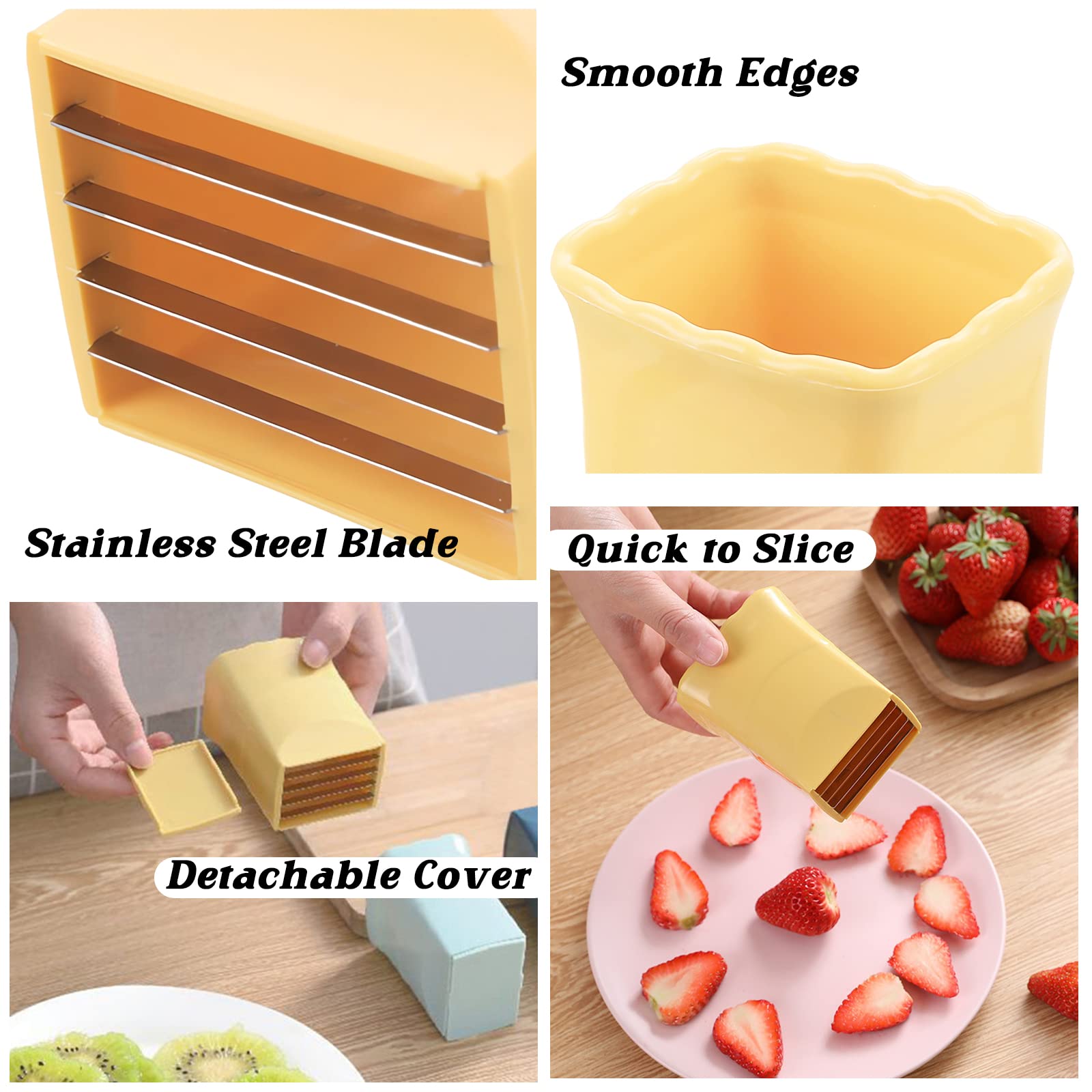 2-Pack Multi-Purpose Kitchen Slicer Set - Egg, Banana & Strawberry Cutter for Quick Fruit & Vegetable Salad Prep | Creative Kitchen Gadget for Smoothies, Fruit Platters & Healthy Snacks | COKSDUPID