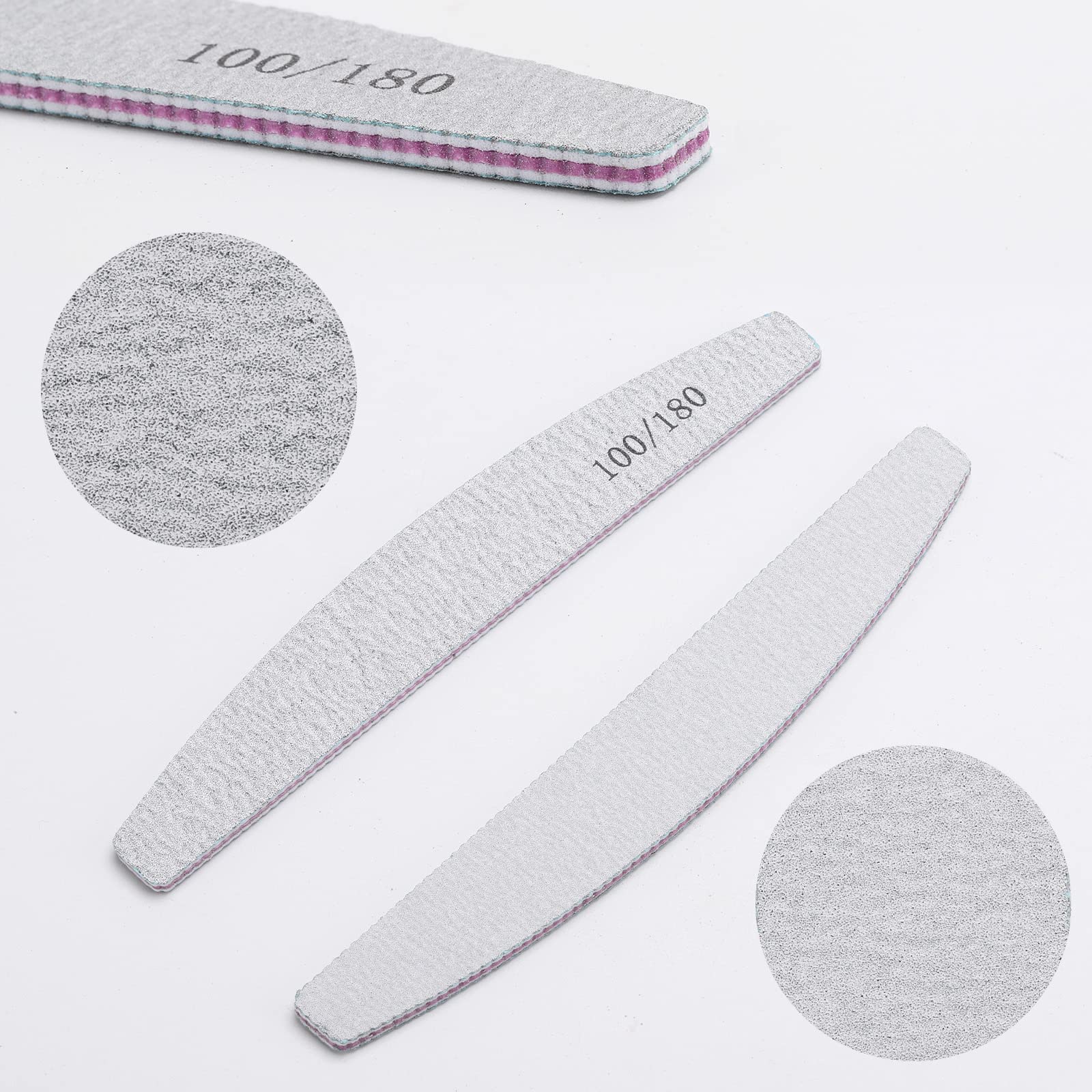 35-Piece 100/180 Grit Nail File and Buffer Set - Double Sided Emery Boards & Washable Buffing Blocks for Natural & Acrylic Nails - Perfect for Home Manicures, Salon Use & DIY Nail Care