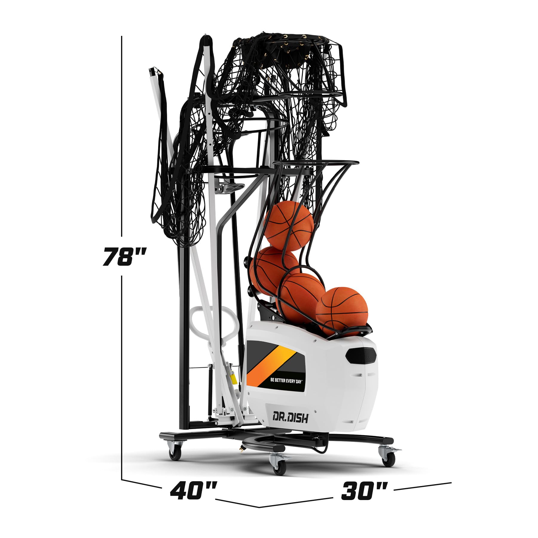 Dr. Dish Home Basketball Shooting Machine - Automatic Rebounder & Shot Trainer for Indoor/Outdoor Practice | Perfect for Driveway, Backyard & Gym Training