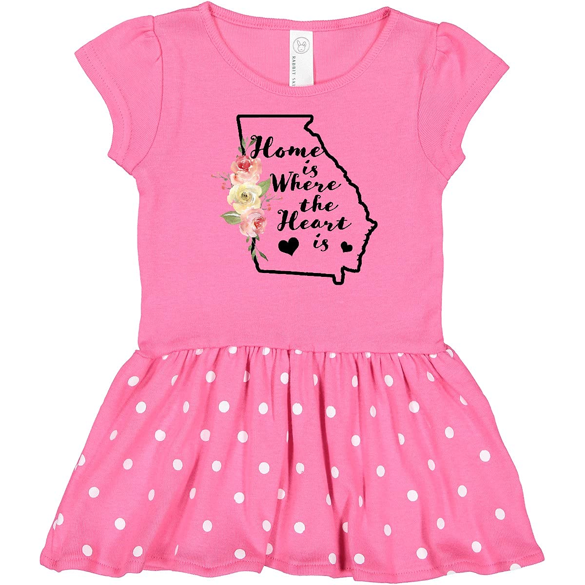 Inktastic Georgia Home Where The Heart Is Watercolor Floral Infant Dress - Cute Baby Girl Outfit for Family Photos, Parties & Special Occasions
