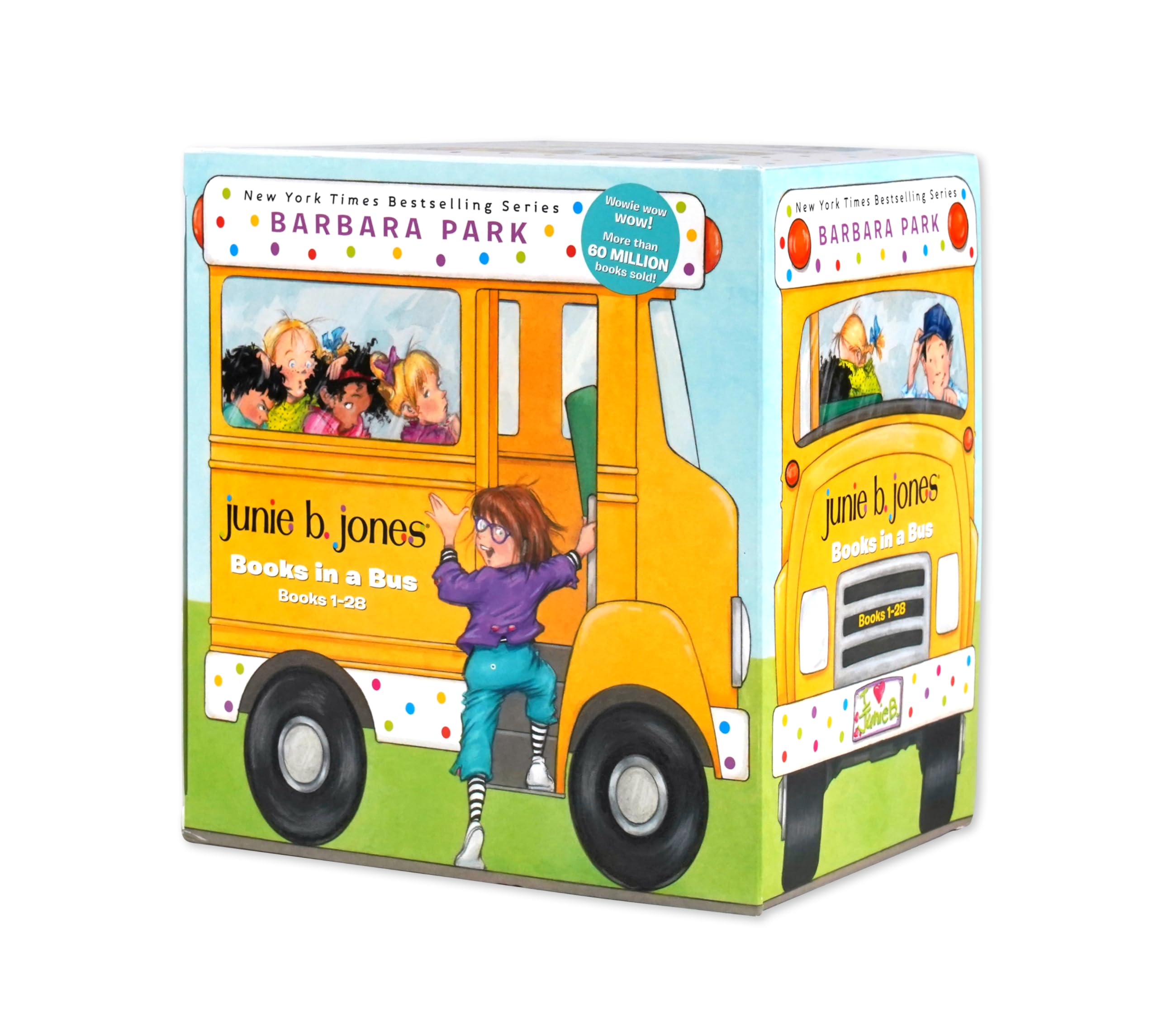 Junie B. Jones Complete 28-Book Box Set Collection (Books 1-28) in a Bus-Shaped Case - Perfect for Kids' Reading, Classroom Libraries & Gift Giving