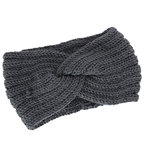 Siundam Winter Knitted Headband for Women - Warm Braided Crochet Head Wrap, Elastic Turban Hairband & Ear Warmer - Cozy Winter & Autumn Hair Accessories (Set E) | Perfect for Outdoor Activities, Running, Skiing & Cold Weather Fashion
