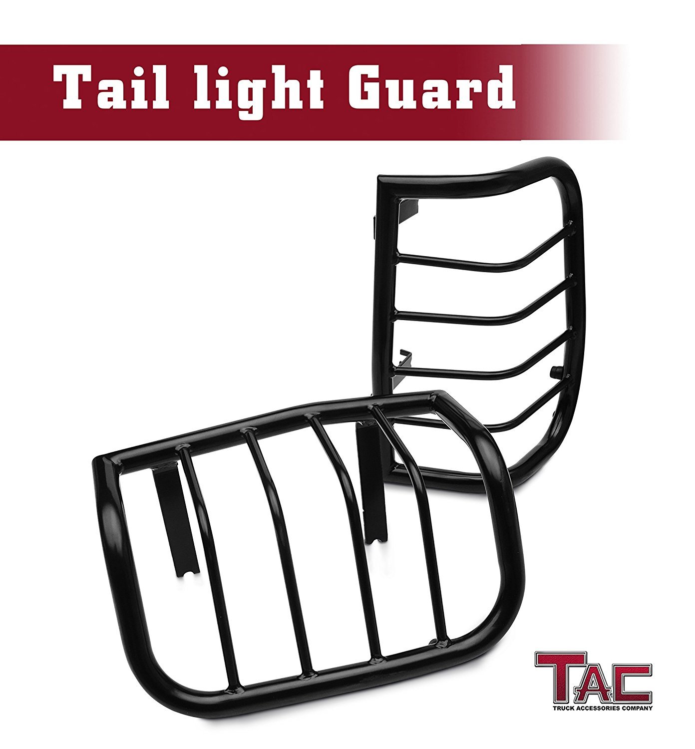 TAC Black Tail Light Guards Cover Protector for 2007-2018 Jeep Wrangler JK (Not Fit 2018 JL) - Wrap Around Design, Durable Exterior Accessories (1 Pair) - Perfect for Off-Roading & Jeep Customization