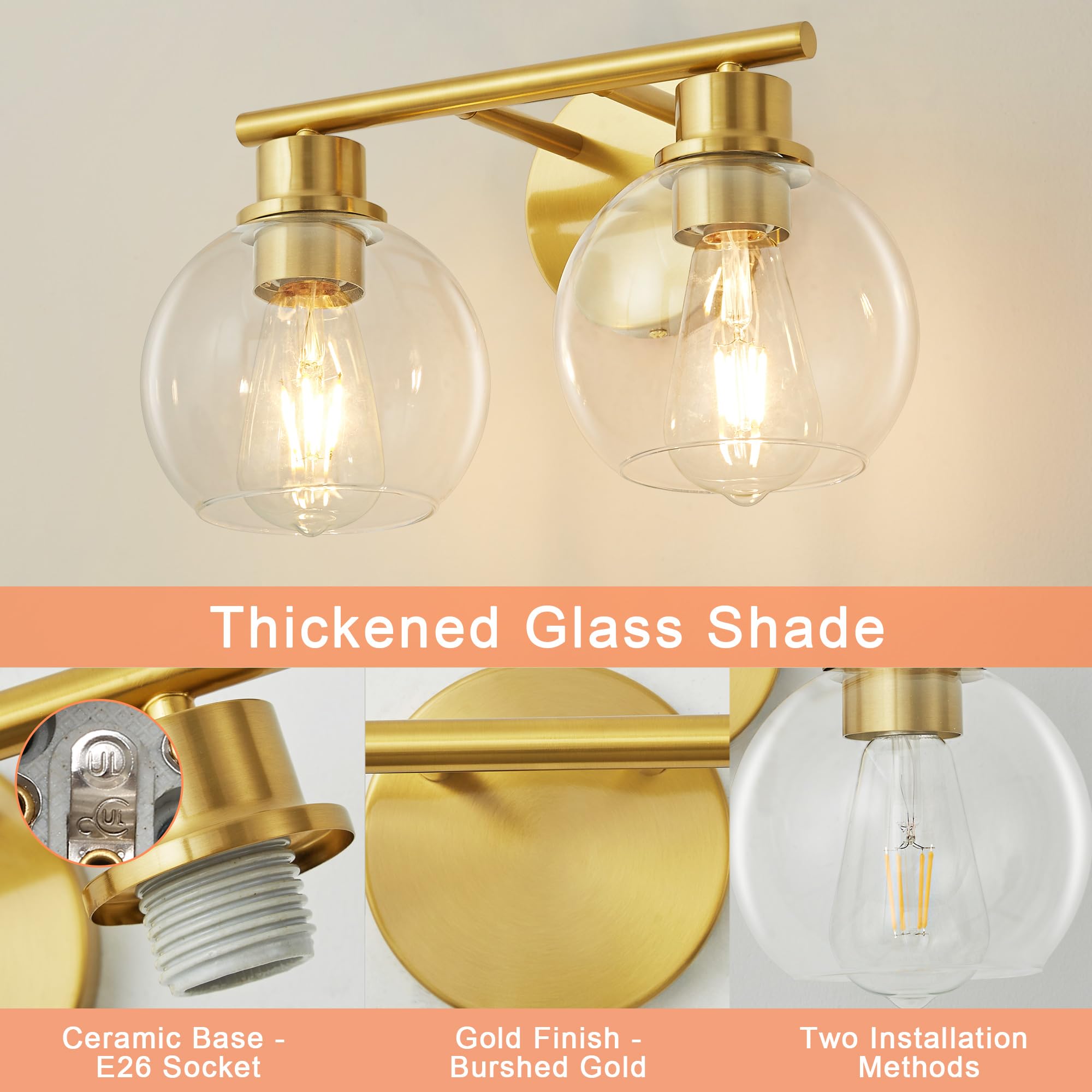 Gold Vanity Light 13.8