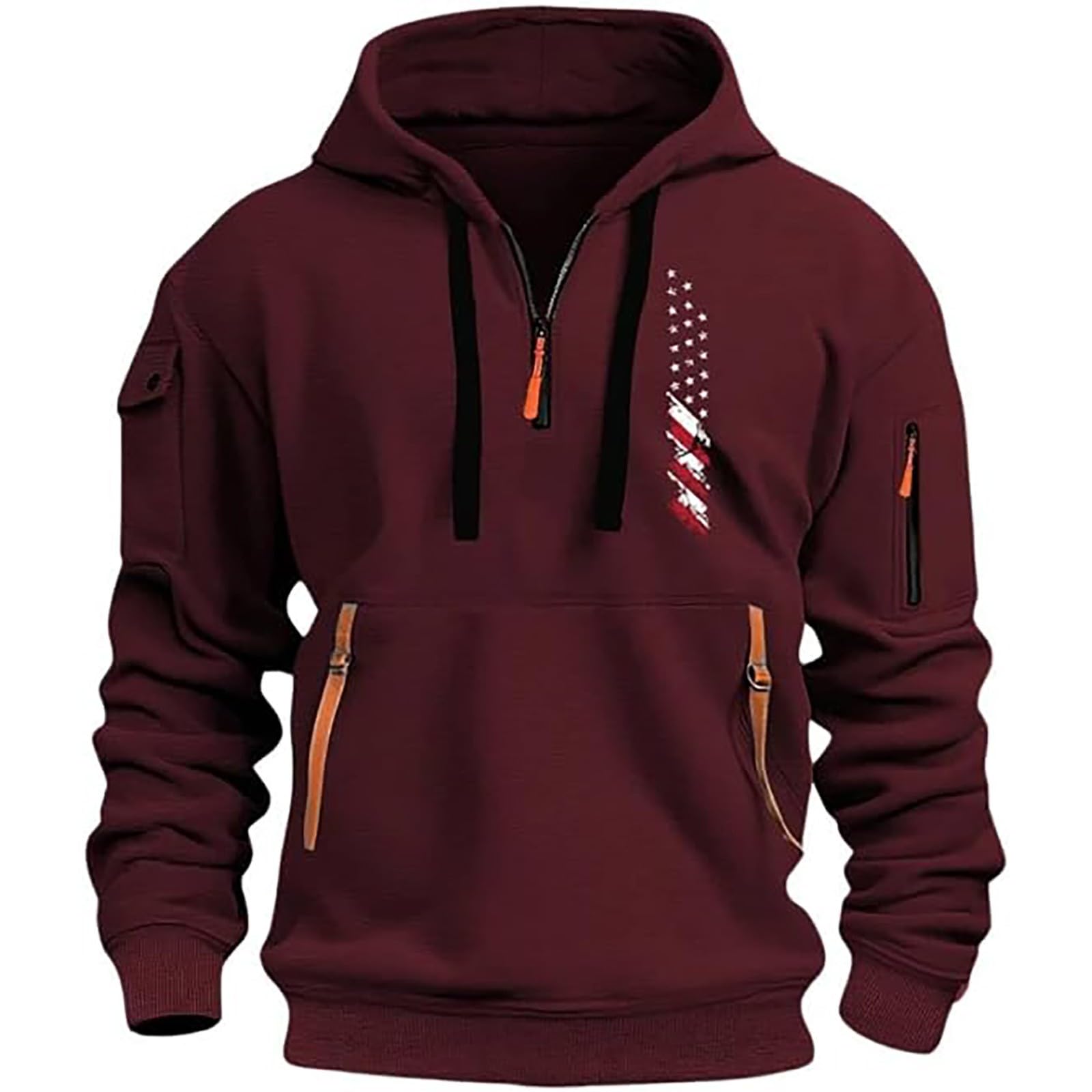 Men's Vintage Western Graphic 1/4 Zip Pullover Hoodie - Casual Long Sleeve Country Jacket with Pocket | Perfect for Outdoor Adventures, Country Music Festivals & Everyday Wear