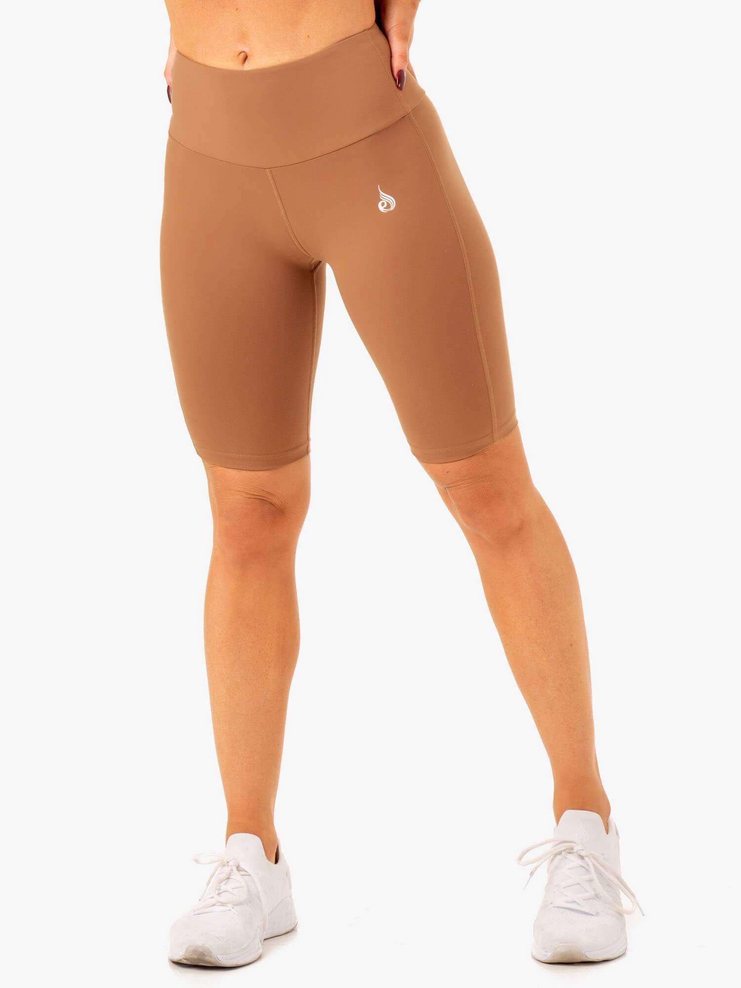 Action Bike Shorts for Women - High Waist Mocha Cycling Shorts with Pockets | Perfect for Cycling, Running, Yoga & Gym Workouts