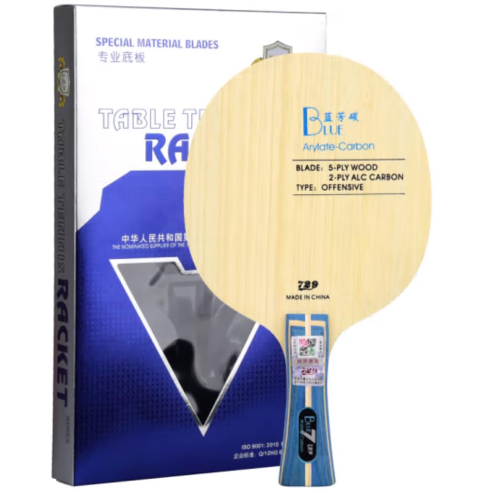 Premium 729 Blue ALC Carbon Table Tennis Racket - 5+2 Arylate-Carbon Fiber Ping Pong Blade for Professional Players | Perfect for Tournament Play & Training Sessions