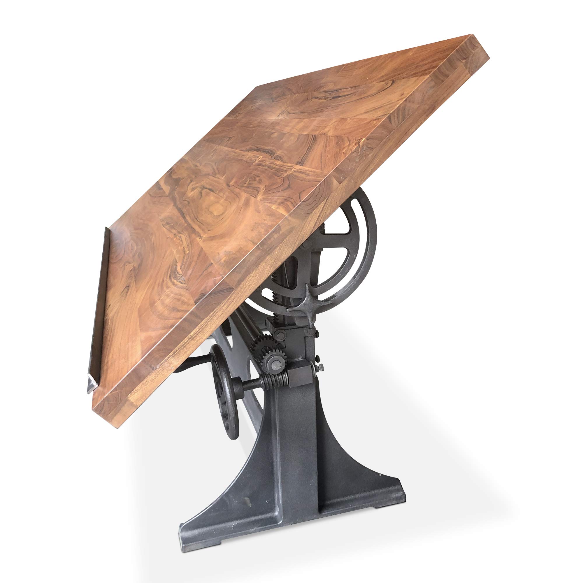 Adjustable Industrial Drafting Table with Tilt Top & Cast Iron Base - 70 Inch Wide Heavy-Duty Drawing Desk for Architects, Engineers & Artists - Perfect for Home Office, Studio & Workshop Use