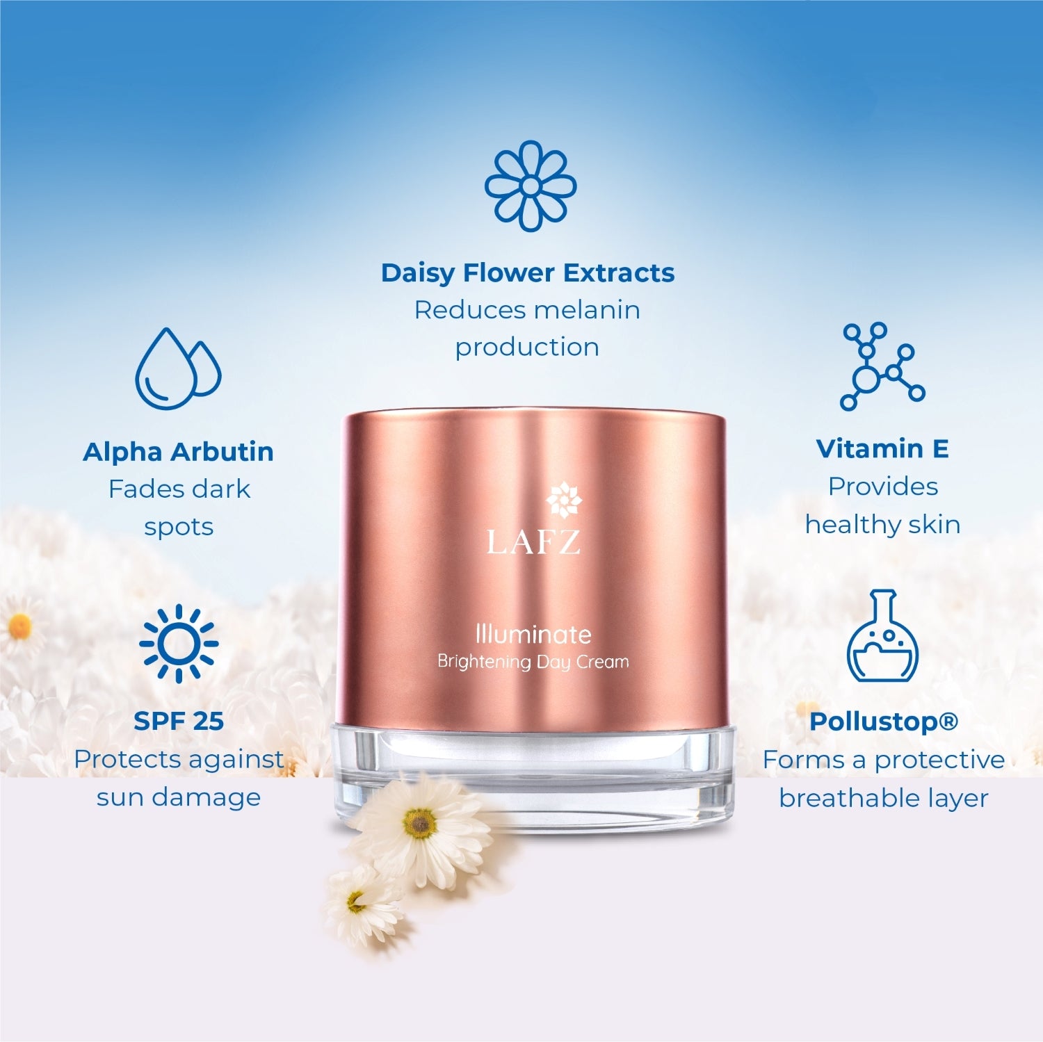 Lafz Organix Illuminate Brightening Day Cream 50g - Vitamin C Face Moisturizer for Glowing Skin, Dark Spot Corrector & Hydration - Perfect for Daily Skincare Routine & Anti-Aging Care