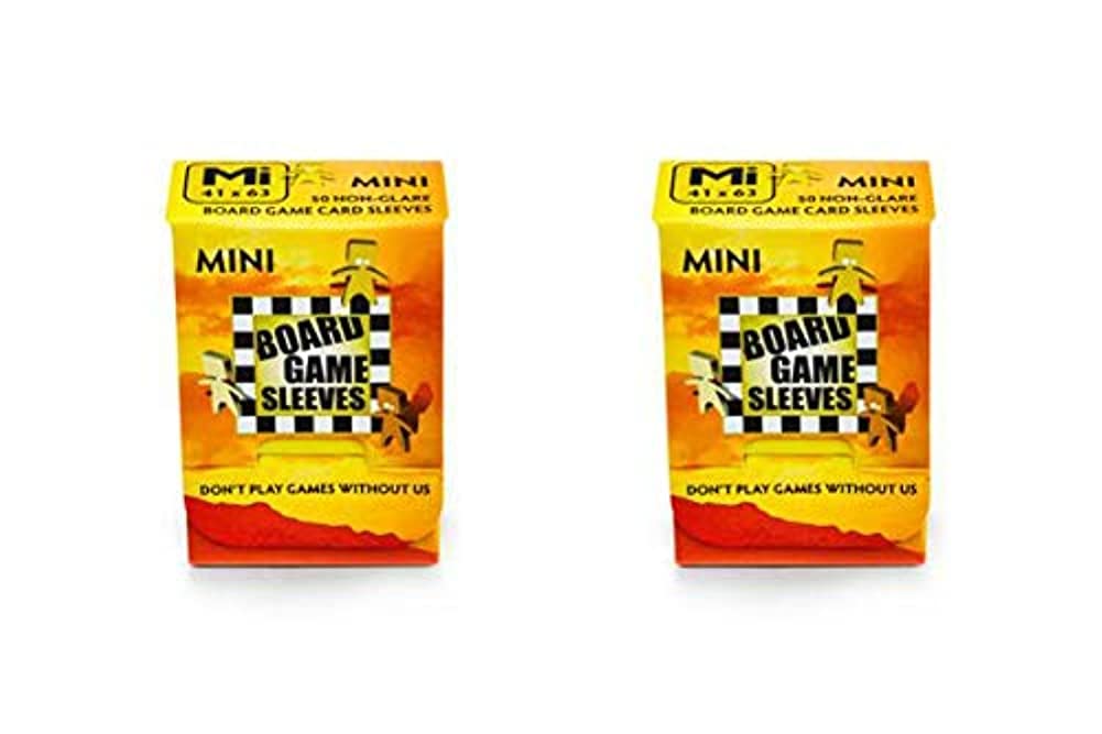 2 Packs Arcane Tinmen Non-Glare Board Game Card Sleeves - 50 Count Mini Size (100 Total) - Perfect for MTG, Pokemon & Yu-Gi-Oh Cards - Protect & Organize Your Trading Card Collection