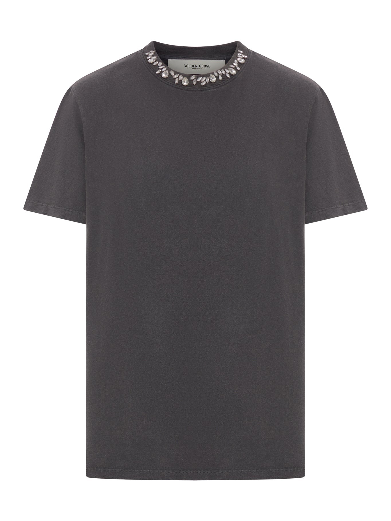 Crystal Embellished T-Shirt for Women - Elegant Rhinestone Bling Tee for Casual Wear & Party Outfits