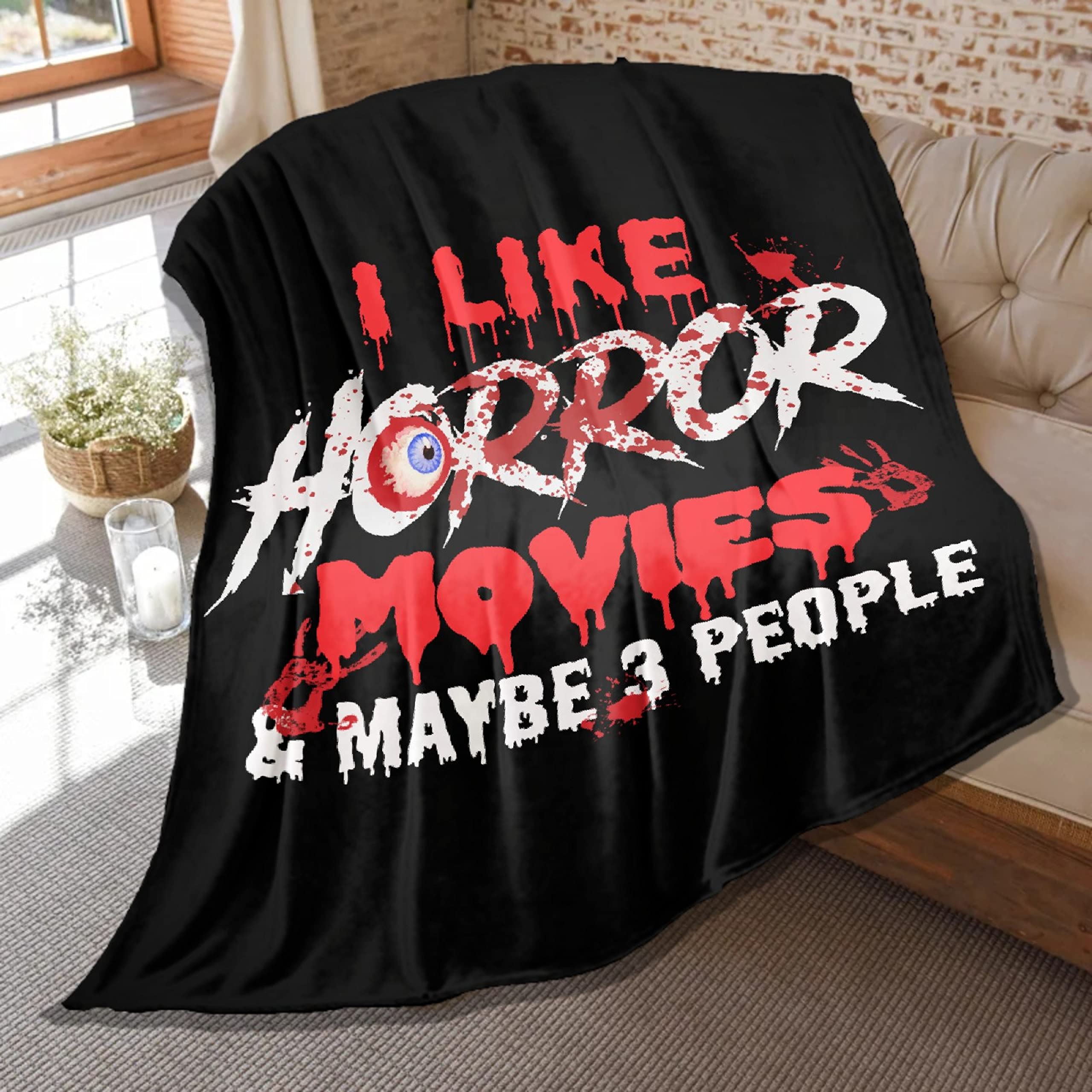 Soft Flannel Plush Throw Blanket - Extra Large 120x90 Inches - Lightweight Air Conditioner Quilt for Women & Men - Halloween Horror Movie Themed Gift - Perfect for Couch, Bed, Sofa & Family Movie Nights