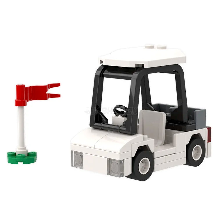 LEGO Speedy Golf Cart Building Kit - White MiniMOC Model for Collectors & Display | Perfect for LEGO Enthusiasts, Office Decor & Creative Play