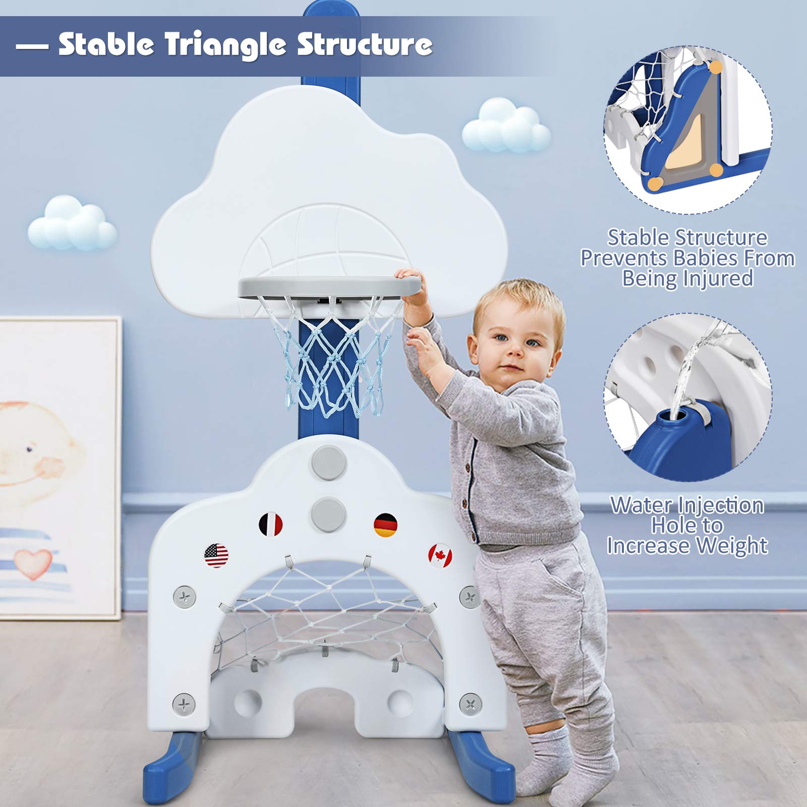 Costzon Adjustable Kids Basketball Hoop Set - Indoor/Outdoor Sports Toy for Toddlers