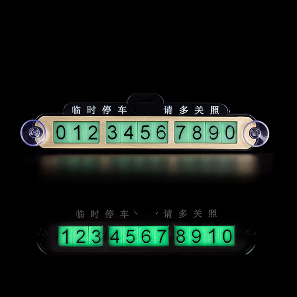 Luminous Temporary Parking Sign with Suction Cup - Car Phone Number Plate for Quick Stop, Non-Blocking Visibility - Perfect for Street Parking, Valet, and Delivery Drivers