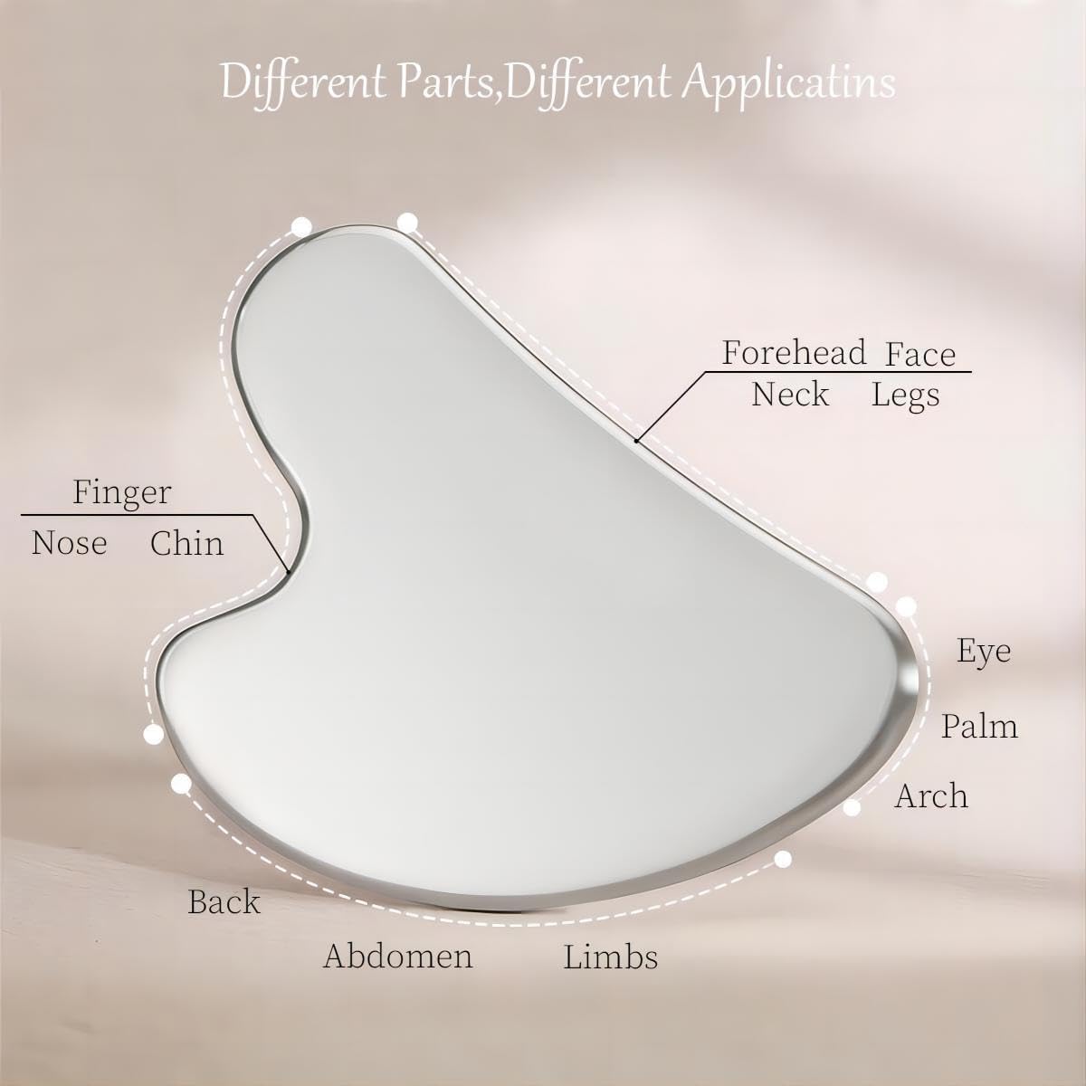 Premium 304 Stainless Steel Gua Sha Tool - Facial & Body Massage Scraper for Face, Neck, Eyes & Back - Skin Care & Relaxation | Perfect for Home Spa, Self-Care Routine & Lymphatic Drainage Therapy